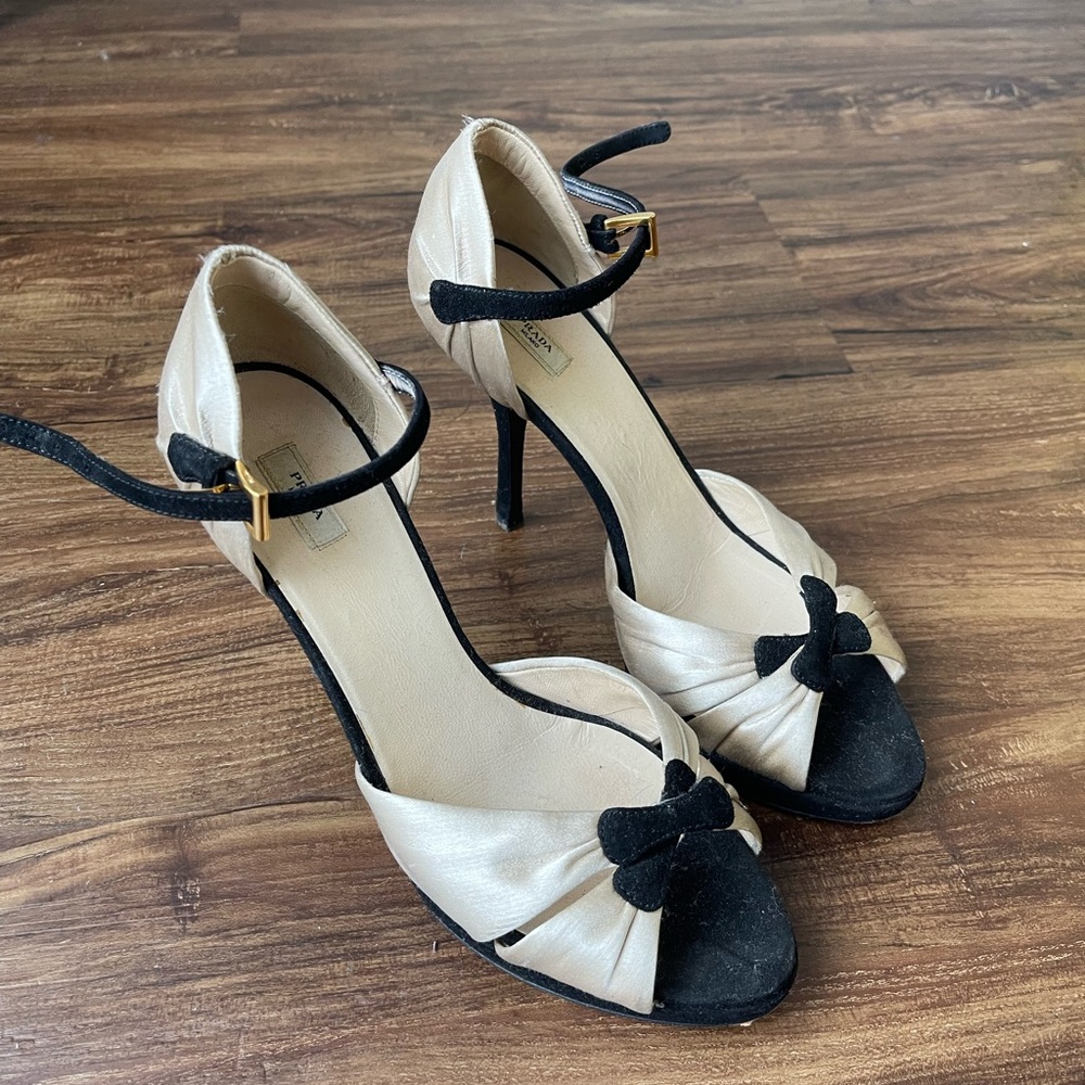 SOLD Satin and suede Prada heels